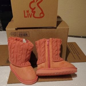 LivbootS Salmon Kids Boots (Boxed) Size M New